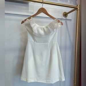 French connection little white dress with ruffles